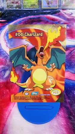 Charizard CLEAR Pokémon Card Topps BLUE Label TV Animation #06 LP PC3 Vintage - Image 11