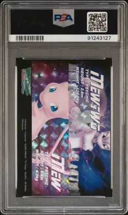 Pokemon Card Mew & Mewtwo No. 03 Holo Prism FR LG Zukan Clear Cards PSA 9 MINT - Image 2