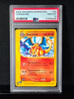 2002 Pokemon Expedition Base Set E-Card Series Charizard #39/165 PSA 10 GEM MT - Image 1