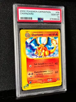 2002 Pokemon Expedition Base Set E-Card Series Charizard #39/165 PSA 10 GEM MT - Image 2