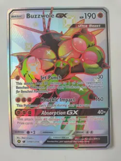 Buzzwole GX SV68/SV94 Hidden Fates Holo Full Art Pokemon Card NM - Image 1
