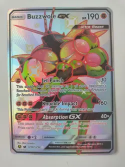 Buzzwole GX SV68/SV94 Hidden Fates Holo Full Art Pokemon Card NM - Image 7
