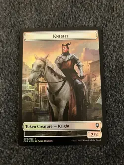Magic The Gathering MTG - Treasure / Knight Token Foil - CLB - Image 1