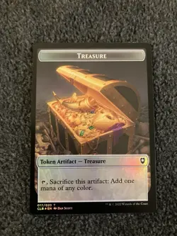Magic The Gathering MTG - Treasure / Knight Token Foil - CLB - Image 2