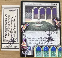 MTG Legends Spiritual Sanctuary  Alter Altered Sketch Art Amy WEBER Magic - Image 1