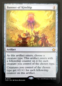 MTG ~ BANNER OF KINSHIP ~ FOUNDATIONS ~ RARE 0127 ~ NEAR MINT - Image 1