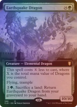Earthquake Dragon - CLB #588 | FOIL | NM | MTG | EXTENDED ART - Image 1