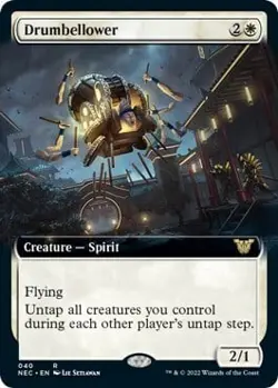 Magic The Gathering MTG DRUMBELLOWER EXTENDED ART Neon Dynasty Commander NM - Image 1