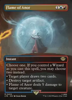 x2 Flame of Anor Borderless R Regular #406 | LTR The Lord of the Rings | MTG - Image 1
