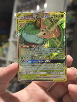 Pokémon Venusaur and Snivy GX Tag Team 2019 Cosmic Eclipse 1/236 NM - Image 1
