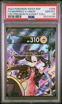 PSA 10 GEM MINT Morpeko V-Union SWSH288 Black Star Promo Holo Ft. Marnie Pokémon - Image 1