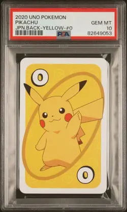 PSA 10 GEM MINT Japanese Pikachu UNO Yellow 0 Pokémon Trading Card Game 2020 - Image 1