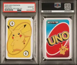 PSA 10 GEM MINT Japanese Pikachu UNO Yellow 0 Pokémon Trading Card Game 2020 - Image 6