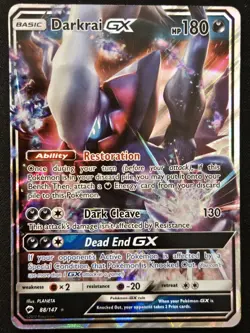 Darkrai GX 88/111 S&M Crimson Invasion Ultra Rare Holo Pokémon TradingCG 2017 NM - Image 1