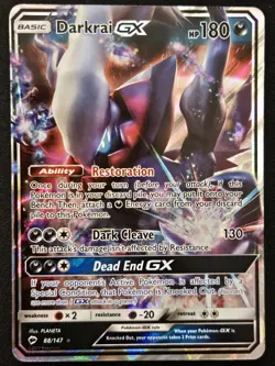 Darkrai GX 88/111 S&M Crimson Invasion Ultra Rare Holo Pokémon TradingCG 2017 NM - Image 3