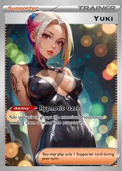 Waifu Cuties Yuki Hypnotic Gaze - Rainbow Holo Full Art Pokémon Card - Image 4