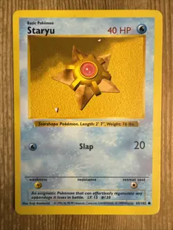 Pokemon - Staryu 65/102 Common - WOTC Base Set Shadowless - DMG - Image 1