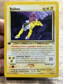 Raikou Neo Revelation 1st Edition Non-Holo Pokemon Card 22/64 LP - Image 3