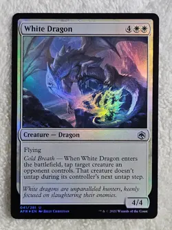 MTG White Dragon FOIL #41 Adventures in the Forgotten Realms U NM - Image 1