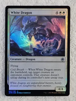 MTG White Dragon FOIL #41 Adventures in the Forgotten Realms U NM - Image 2