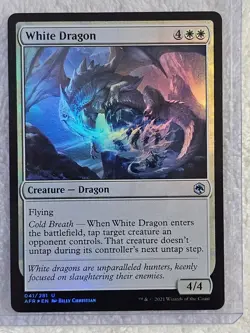 MTG White Dragon FOIL #41 Adventures in the Forgotten Realms U NM - Image 5