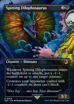 1x Spitting Dilophosaurus - Foil - Borderless Light Play MTG Magic - Kid Icarus  - Image 1