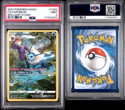 2022 Pokemon Brilliant Stars Vaporeon Trainer Gallery TG02/TG30 PSA 9 - Image 3