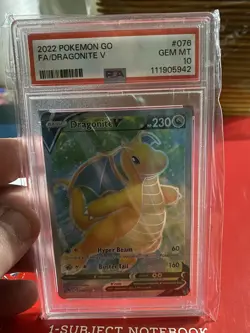 Dragonite V 076/078 Full Art Pokemon Go Card - PSA 10 GEM MT - Image 1