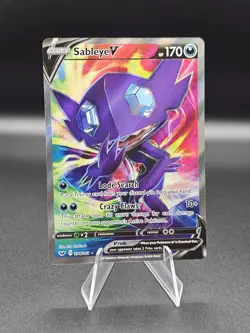 Pokemon TCG Sword & Shield Base Set Sableye v Full Art Ultra Rare Card 194/202 - Image 1