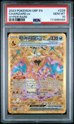 2023 Pokemon Charizard ex Obsidian Flames EN Hyper Rare 228/197 PSA 10 - Image 1