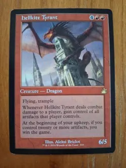 Hellkite Tyrant RVR  333 Rare Retro Frame Ravnica Remastered Dragon NM MTG - Image 1