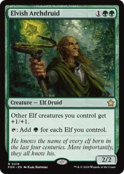 NM Foil R - Elvish Archdruid: Foundations - Image 2
