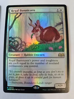 MTG - Regal Bunnicorn FOIL- Wilds of Eldraine - Image 1