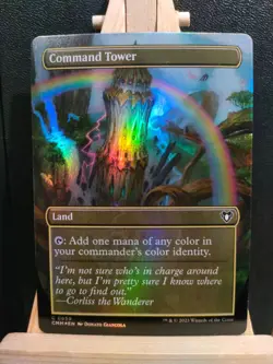 Command Tower FOIL (Borderless) - Commander Masters - NM (see pics) MTG - Image 4