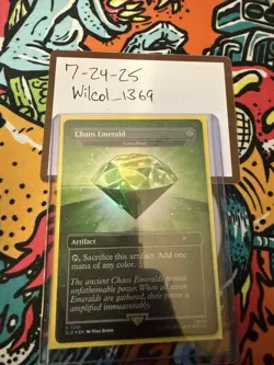 Chaos Emerald / Lotus Petal (FOIL GREEN) - MTG Sonic Secret Lair (SLD) - Image 1