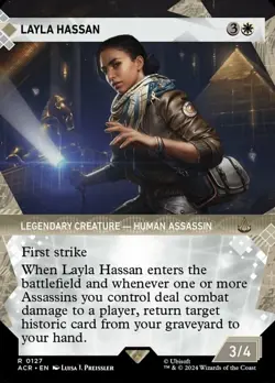 MTG Layla Hassan - Foil - Showcase, Universes Beyond: Assassin's Creed, Lightly - Image 1