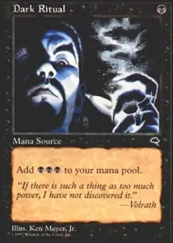 MTG Dark Ritual, Tempest, Heavily Played, English - Image 2