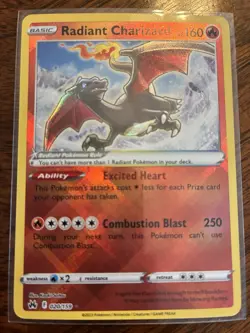 PokÃ©mon TCG Crown Zenith Radiant Charizard Holo Card 020/159 Radiant Rare - Image 1