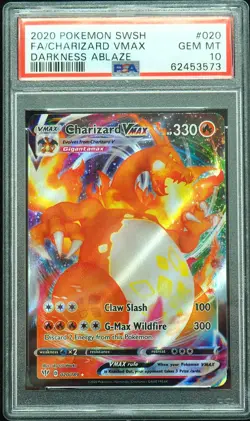 Charizard VMAX 020/189 Darkness Ablaze Pokemon Card PSA 10 - Image 1