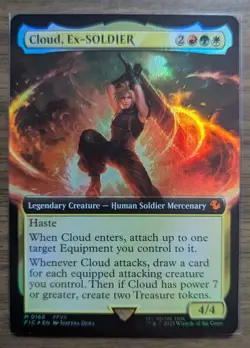 MTG Cloud, Ex-SOLDIER Extended Art Foil from Commander: Final Fantasy NM - Image 1