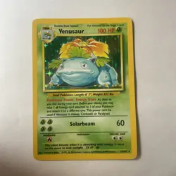 Vintage 1999 Pokemon Card Venusaur Base Set 15/102 Holo Rare NM/LP - Image 1