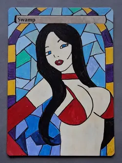 Hand Painted MTG Alter Land Swamp - Stained Glass - Image 2