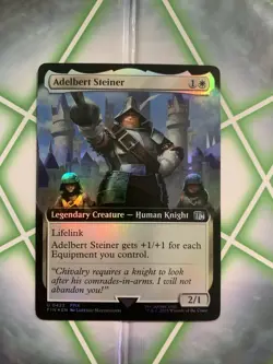 0422 Adelbert Steiner FIN EXTENDED ART FOIL Final Fantasy Card MTG FFIX White - Image 1