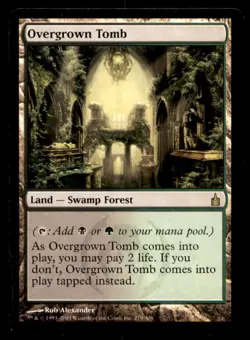 MTG Overgrown Tomb LP Light Play Ravnica: City of Guilds [55] - Image 3