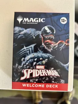 Magic The Gathering Spider-Man Welcome Deck SDCC 2025 Hasbro Black Deck In hand - Image 2