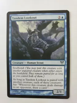 MTG Magic The Gathering Card Tandem Lookout Creature Human Scout Blue Duel Deck - Image 1