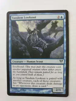 MTG Magic The Gathering Card Tandem Lookout Creature Human Scout Blue Duel Deck - Image 3