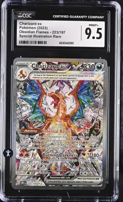 Pokemon Obsidian Flames 223/197 Charizard ex Full Art Secret Rare CGC 9.5 MINT+ - Image 2