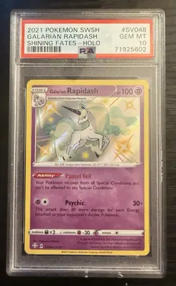 Pokemon Shining Fates #SV048 Galarian Rapidash Holo PSA 10 GEM MT - Image 1