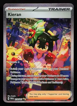 Kieran 218/167 OFF CENTER Miscut Error Twilight Masquerade Pokémon Card - Image 3